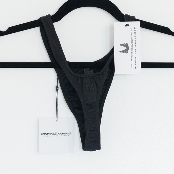 NWT MINIMALE ANIMALE Black Bikini Lucid XS Top & Nolita Thong Small Bottom - Picture 4 of 12